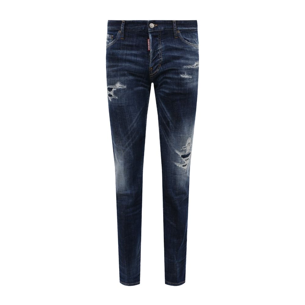 Dsquared2 Blue Cotton Men Slim Jean
