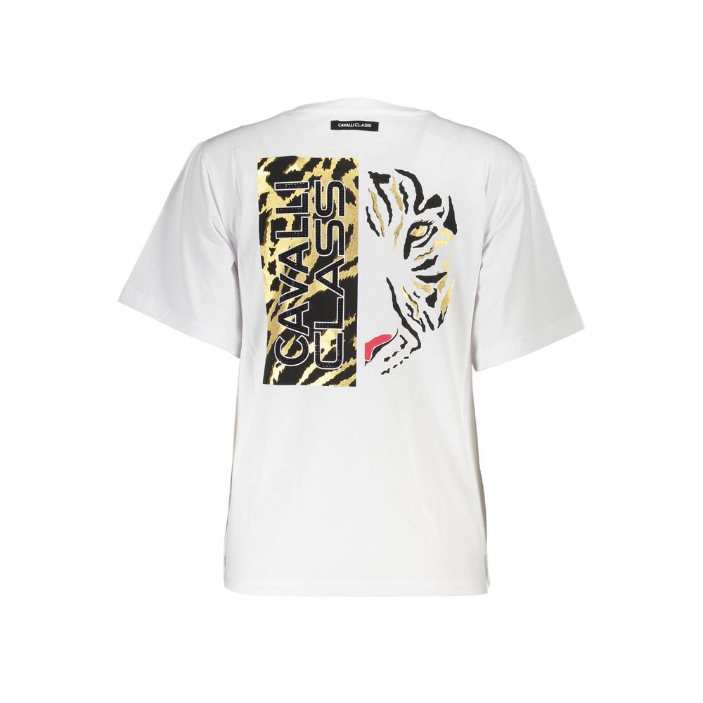 cavalli CLASS White Cotton Women T-Shirt