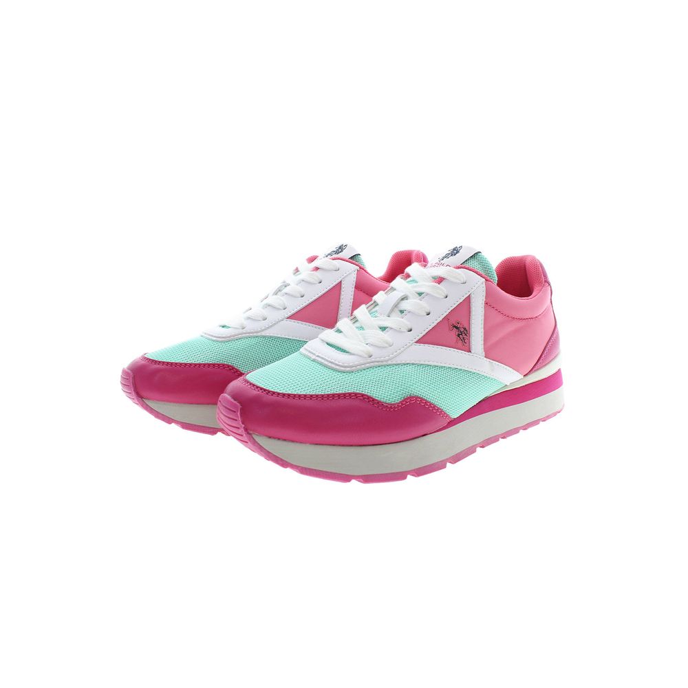 U.S. Polo Assn. Pink Polyester Women Sneaker