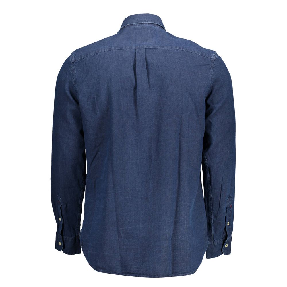 U.S. Polo Assn. Blue Cotton Men Shirt