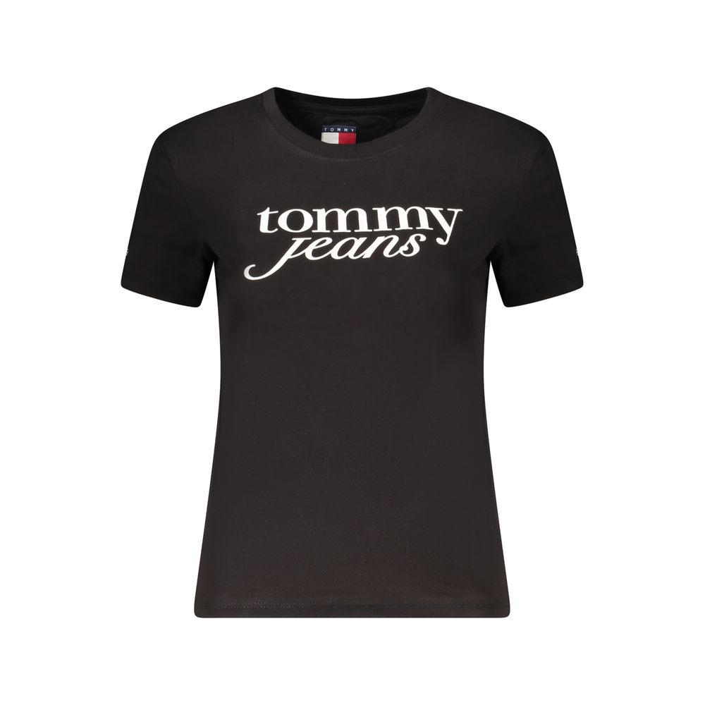 Tommy Hilfiger Black Cotton Tops & T-Shirt