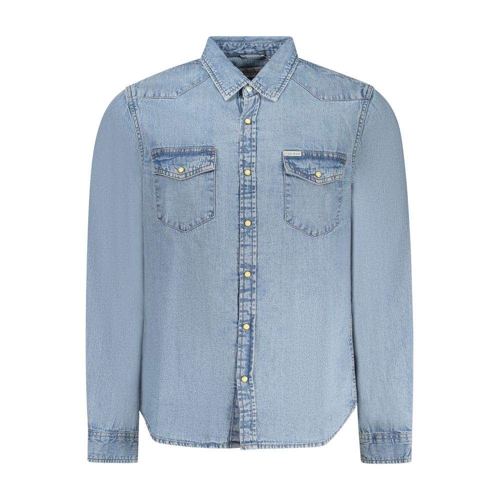 Guess Shoes Light Blue Cotton Men Shirt