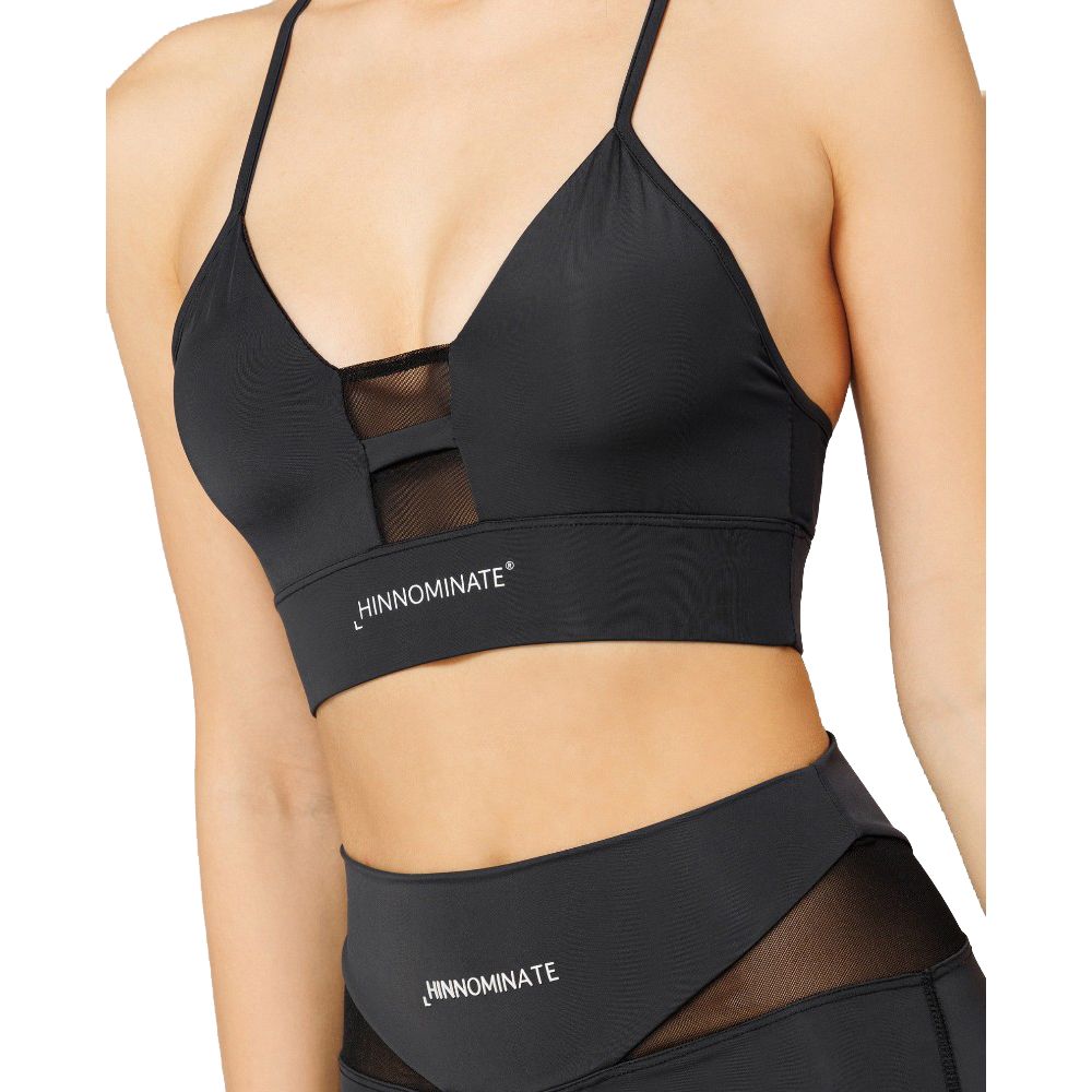 HINNOMINATE Black Nylon Tops & T-Shirt