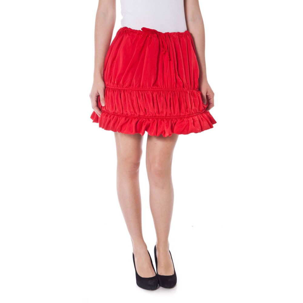 Dennys Red Polyester Skirt