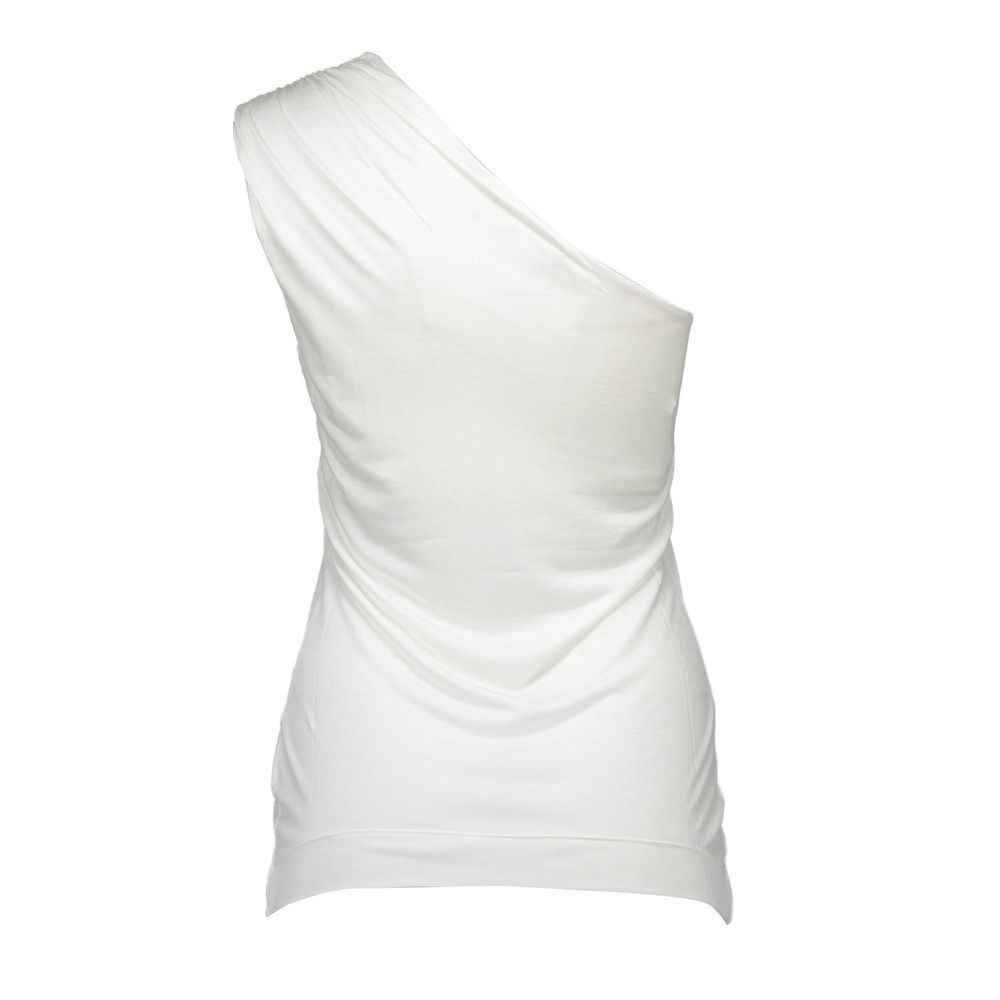 LOVE MOSCHINO White Elastane Tops & T-Shirt