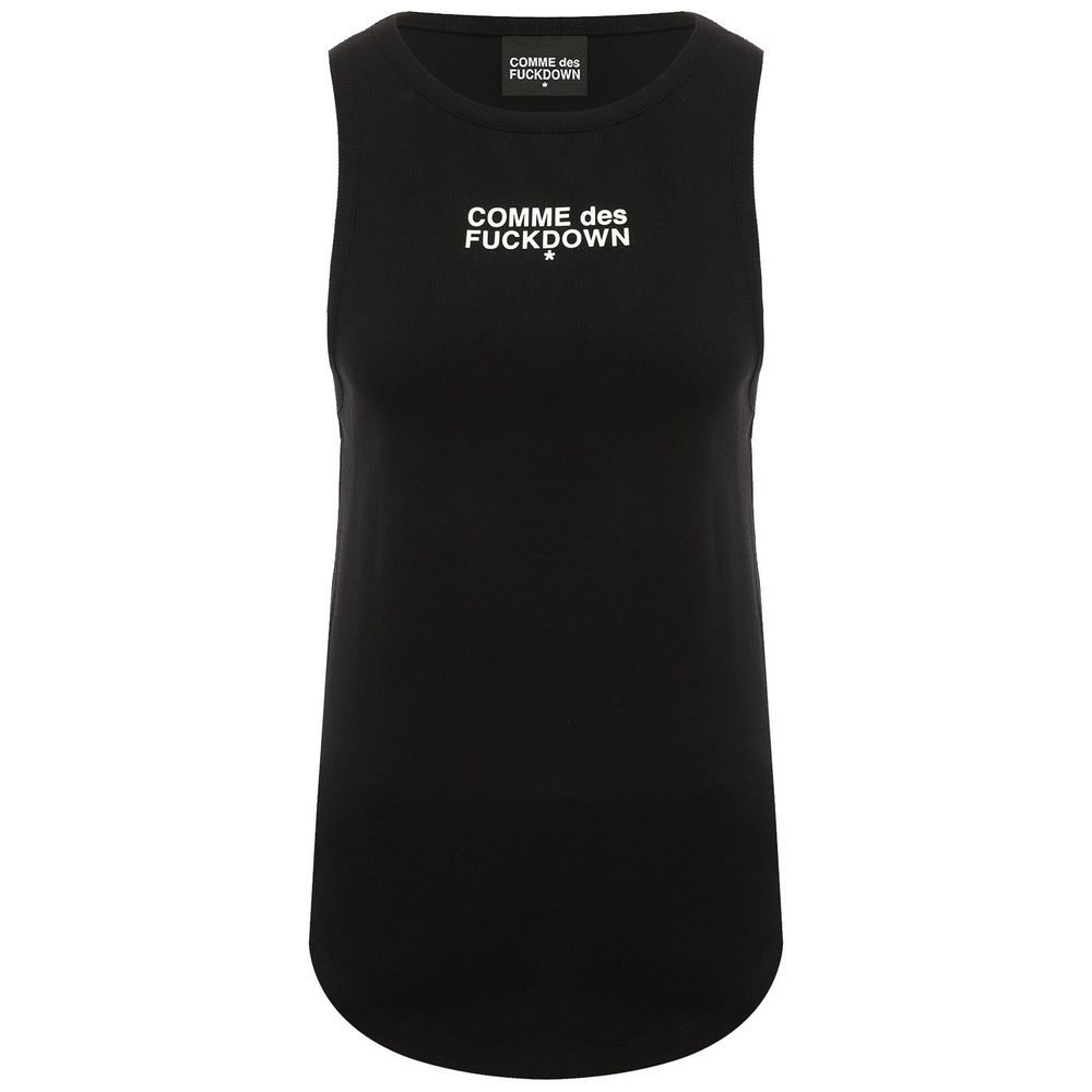 Comme Des Fuckdown Black Cotton Tops & T-Shirt