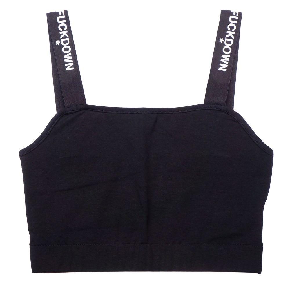 Comme Des Fuckdown Black Cotton Tops & T-Shirt