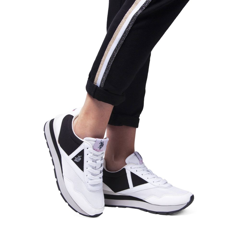 U.S. Polo Assn. White Polyester Sneaker