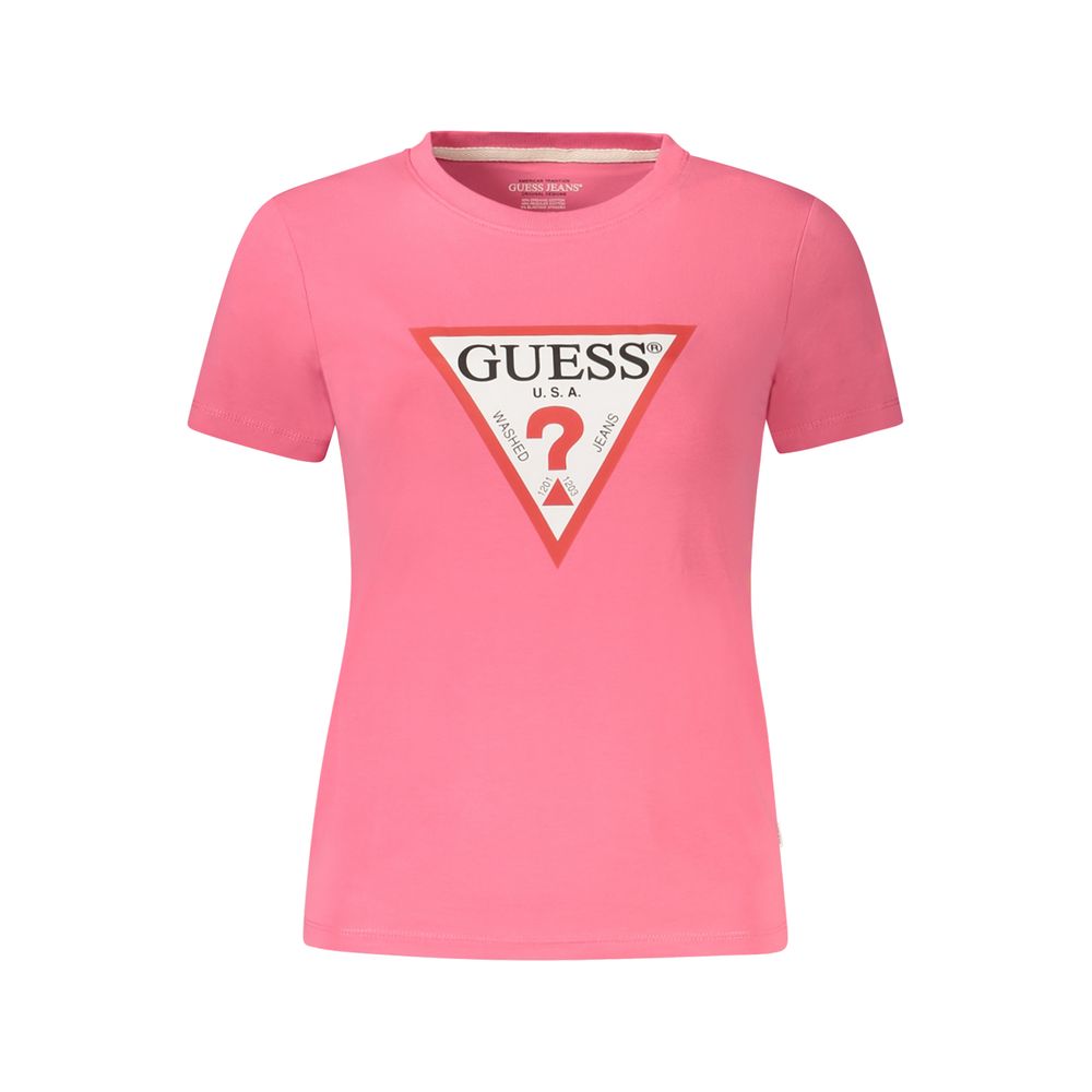 Guess Shoes Pink Cotton Tops & T-Shirt