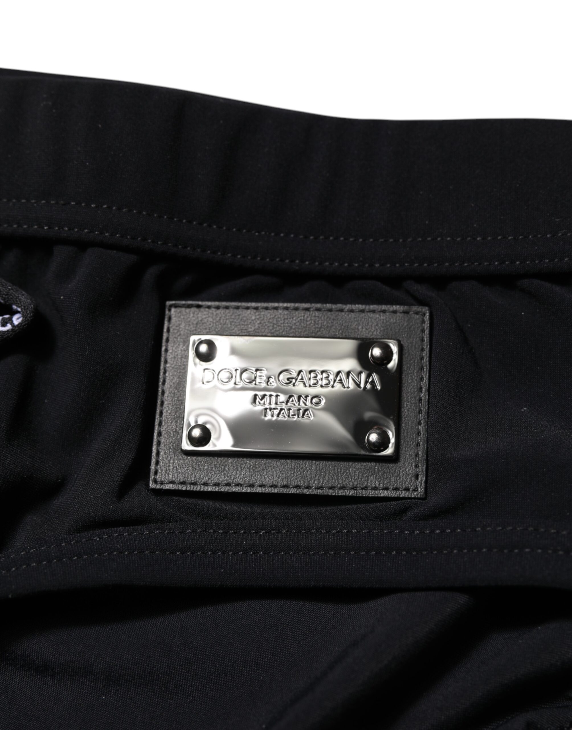 Dolce & Gabbana Black Logo Plaque Men Beachwear Brief Swimwear