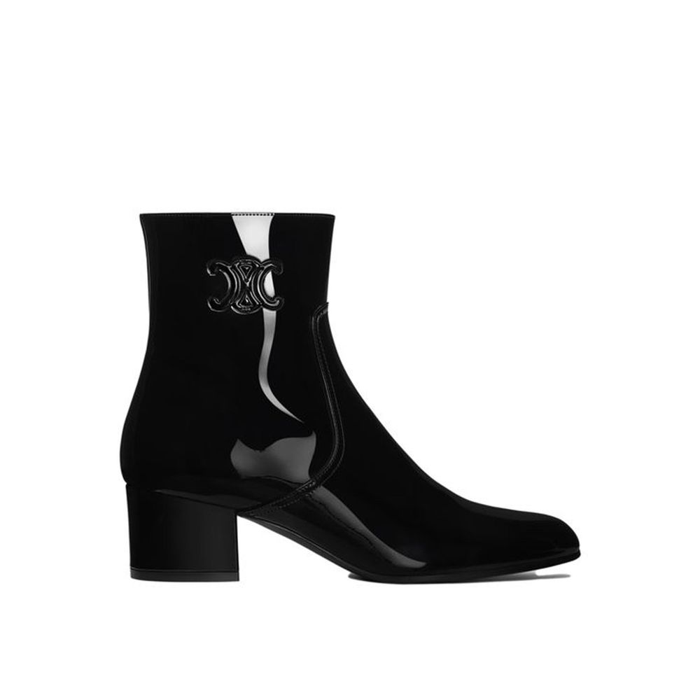 CELINE Triomphe Zipped Leather Boots