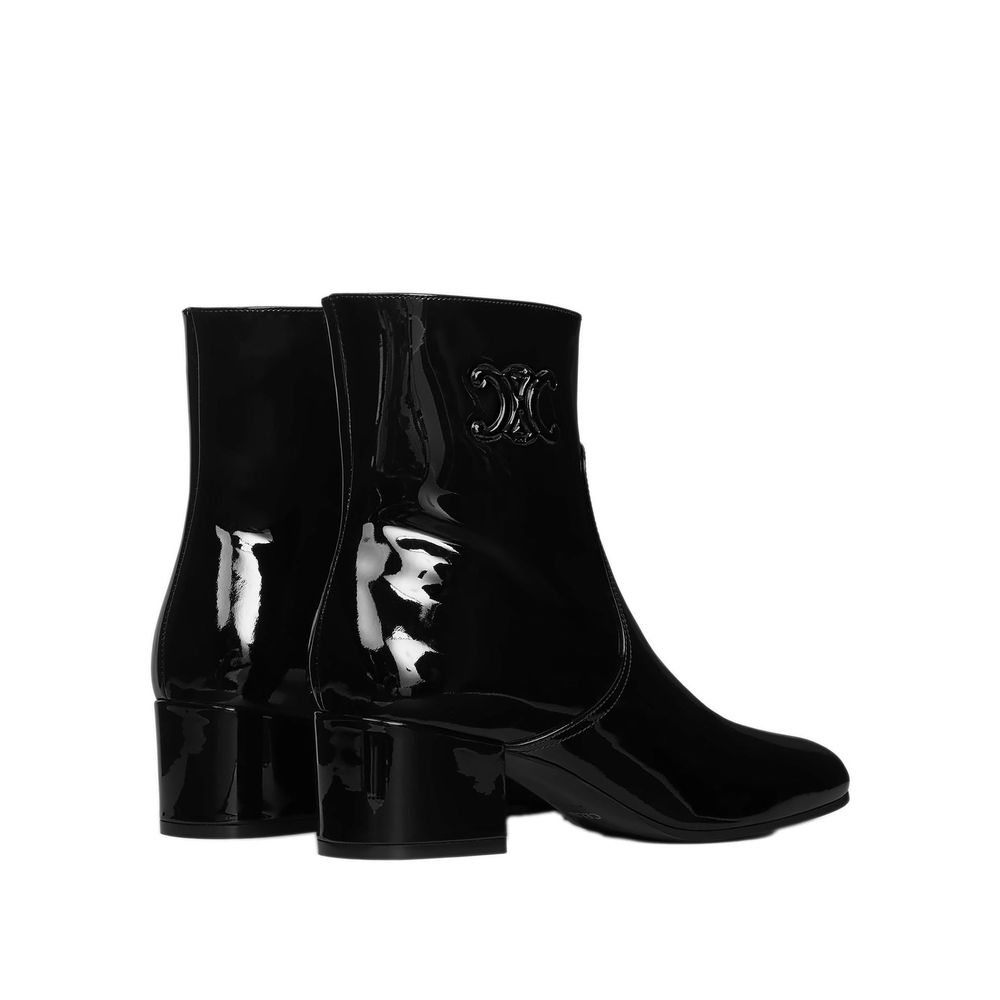 CELINE Triomphe Zipped Leather Boots