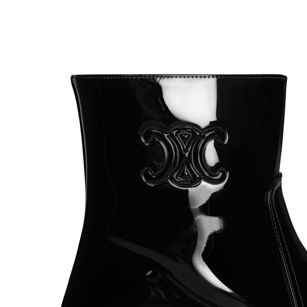 CELINE Triomphe Zipped Leather Boots