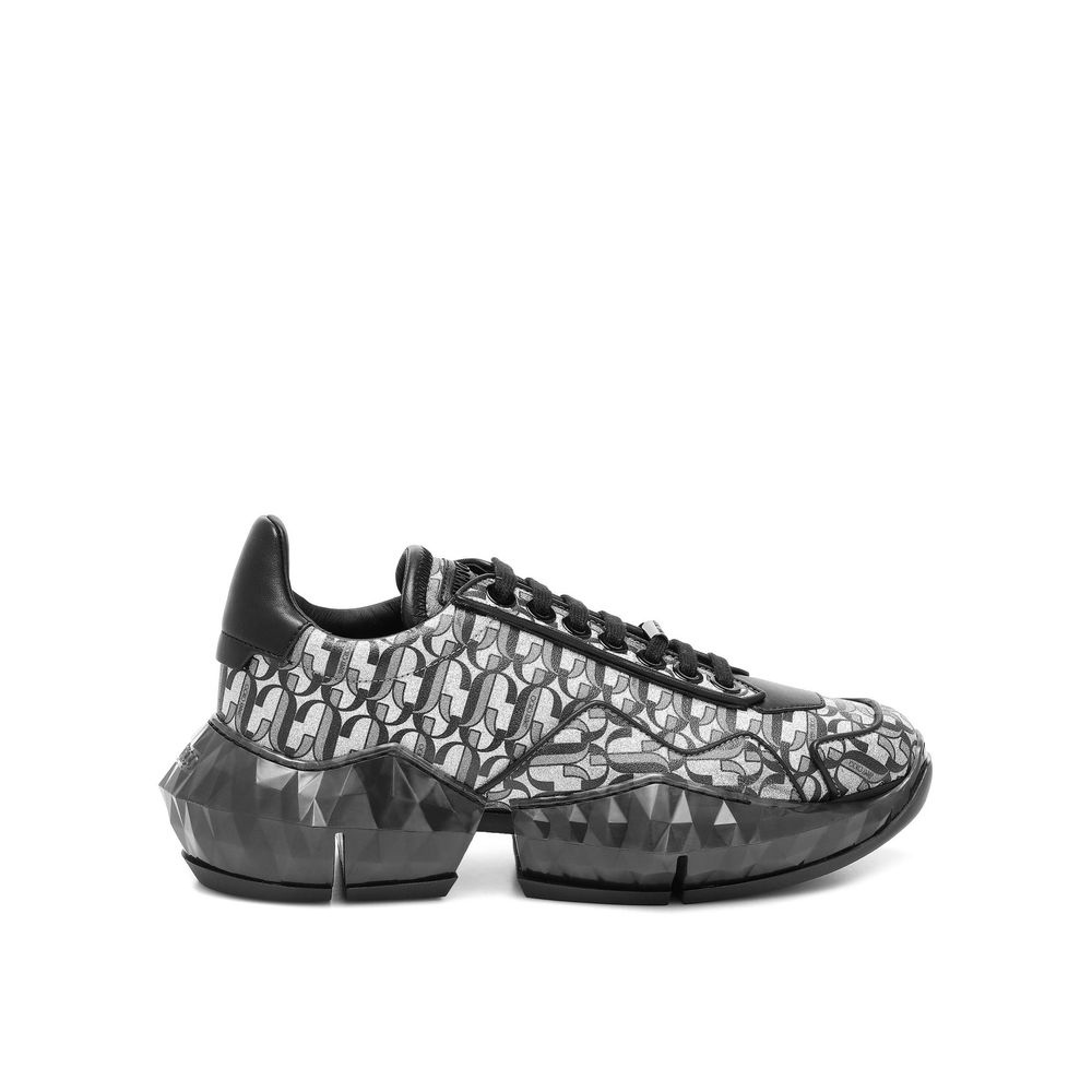 Jimmy Choo Eyewear Diamond JC Monogram Glitter Leather Sneakers