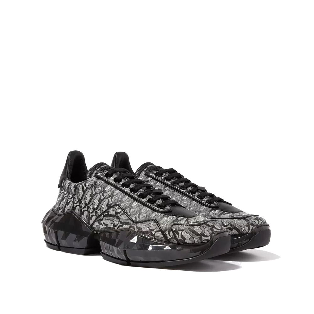 Jimmy Choo Eyewear Diamond JC Monogram Glitter Leather Sneakers