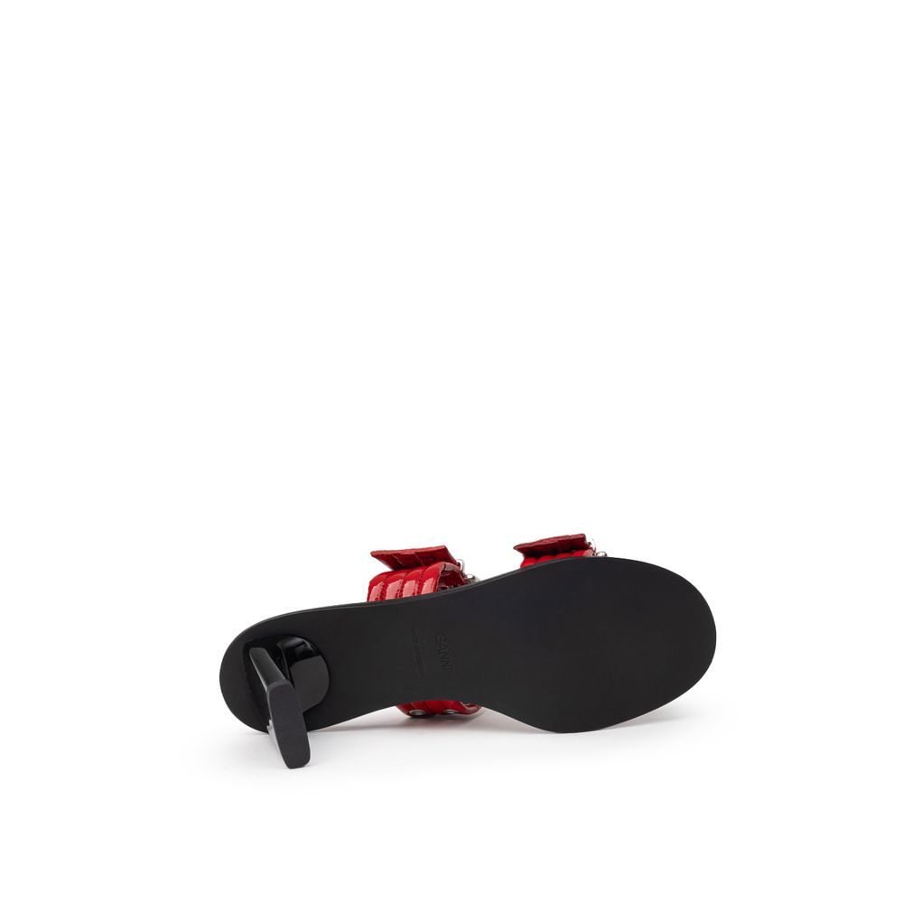 GANNI Red Leather Sandal