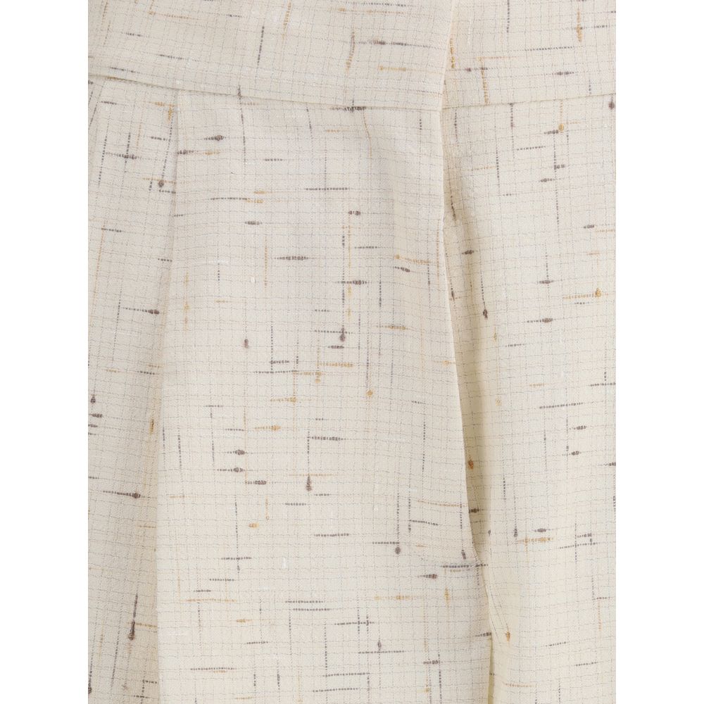 Buttoned fabric Pants