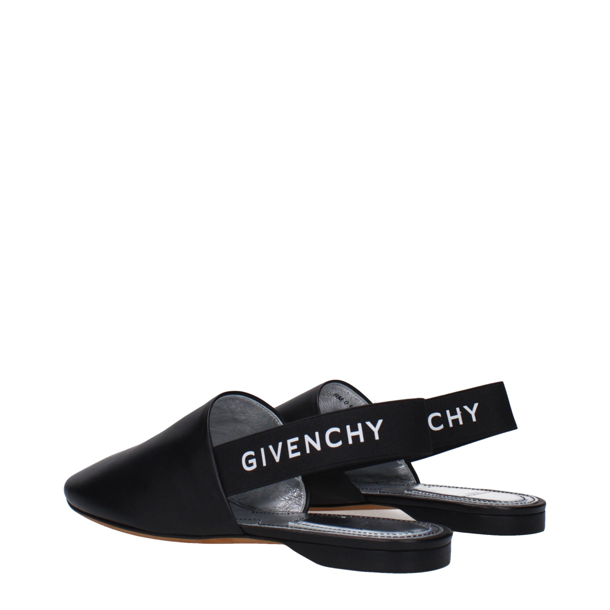 Black Leather Mules