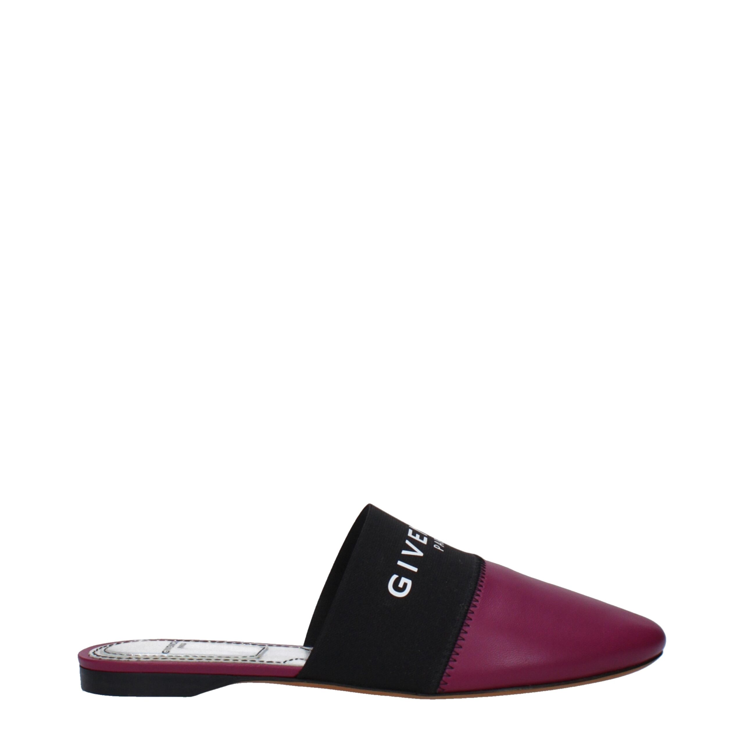 Purple Leather Slippers Sandals