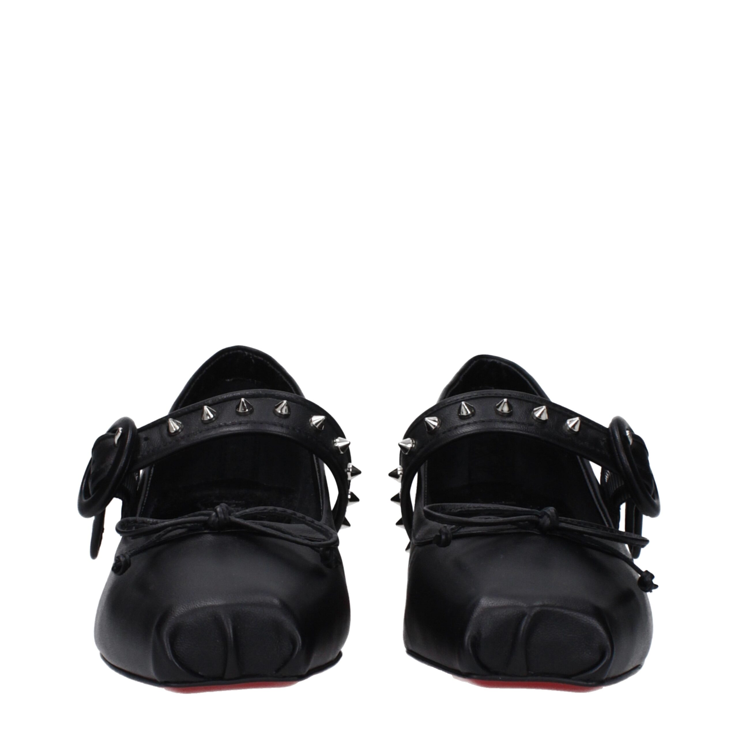 Black Leather Ballet Flats