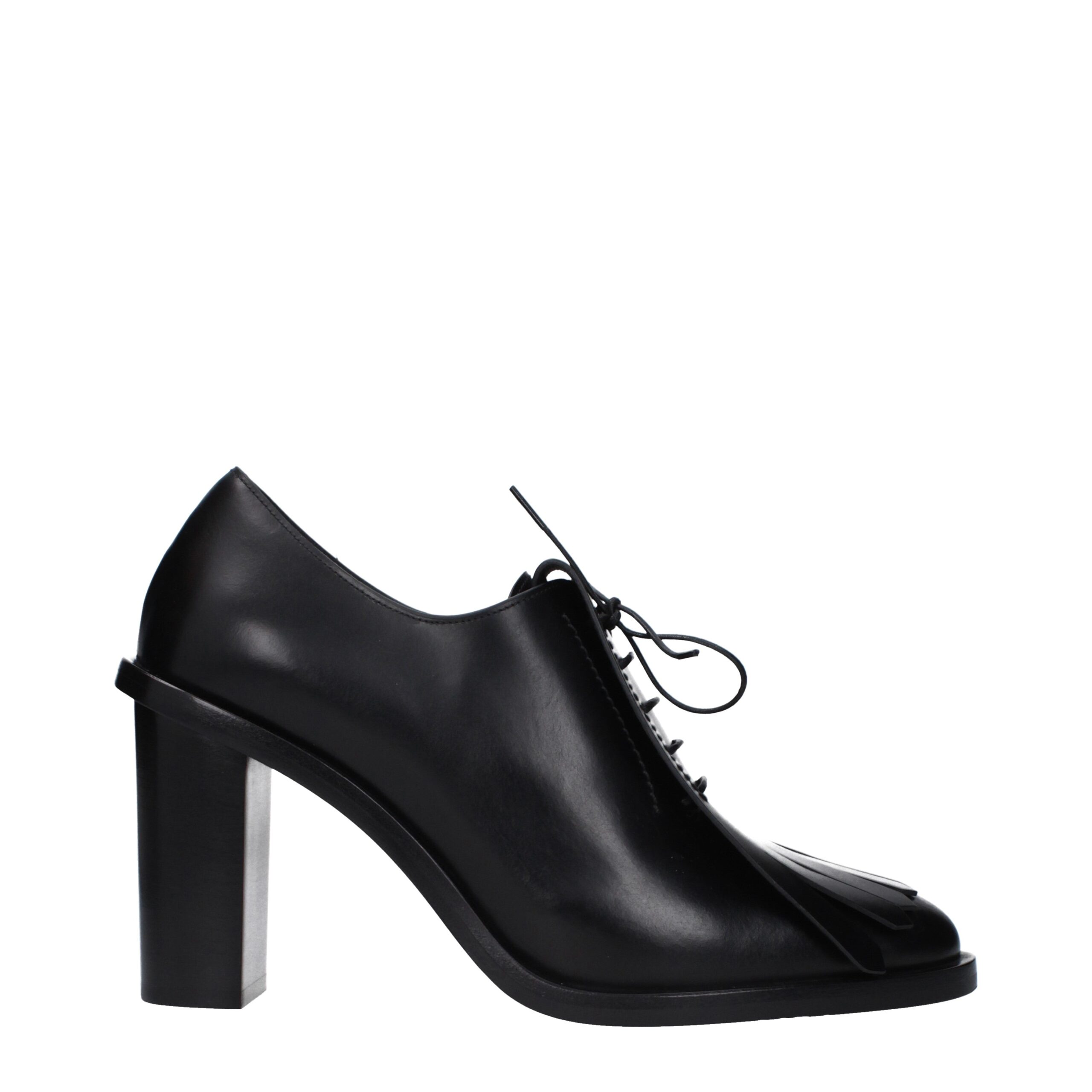 Black Leather Lace-Up