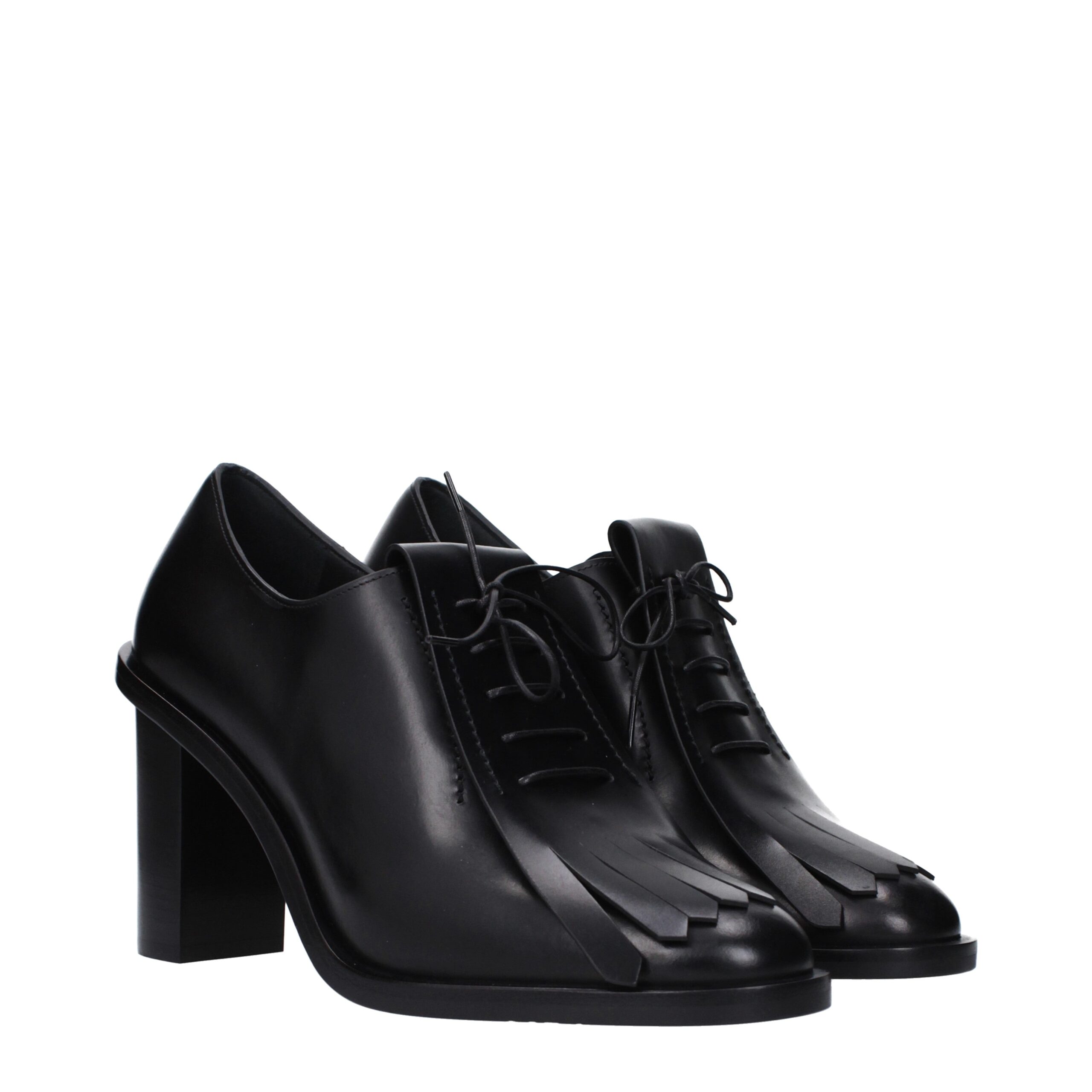 Black Leather Lace-Up