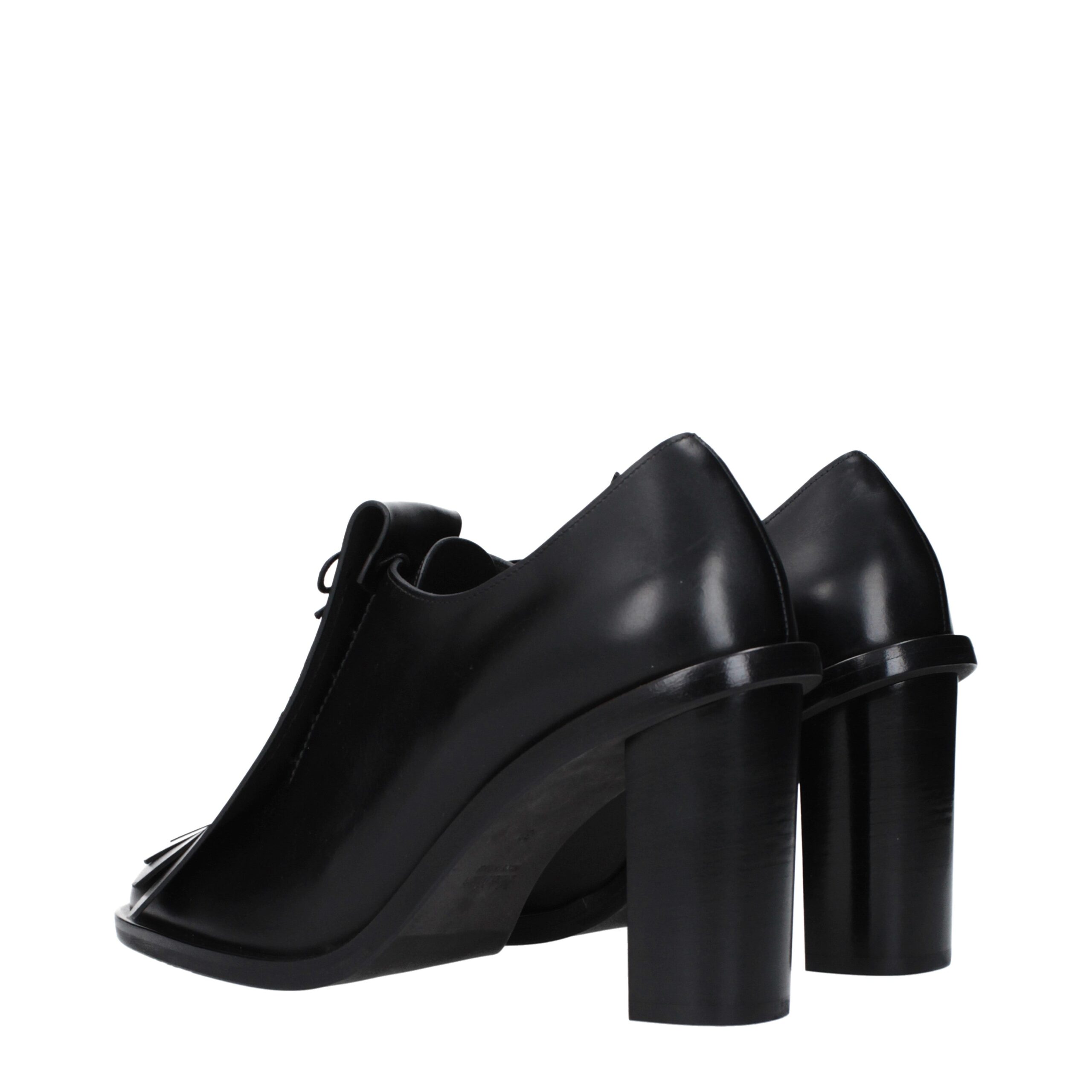 Black Leather Lace-Up