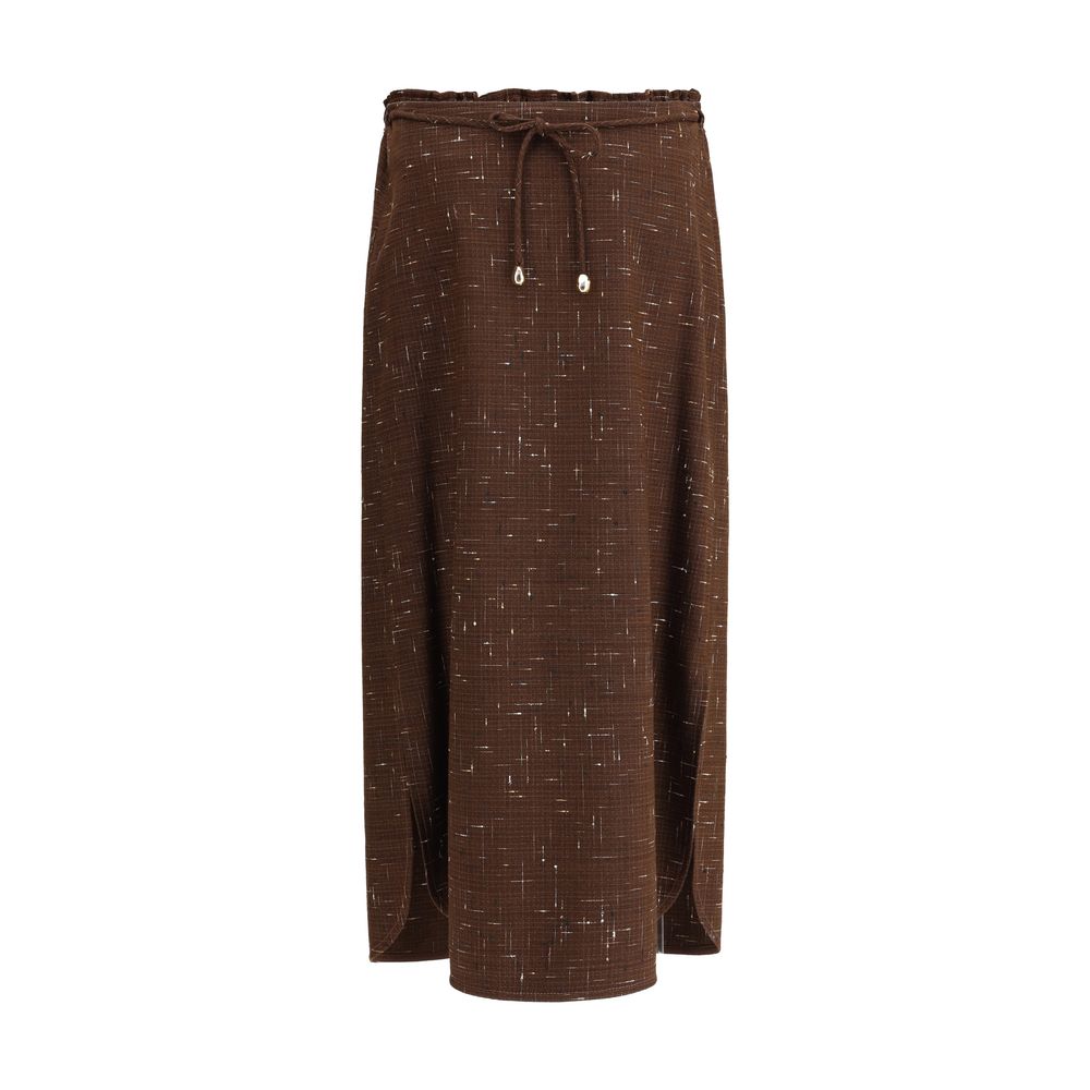 Cotton and wool midi Skirt