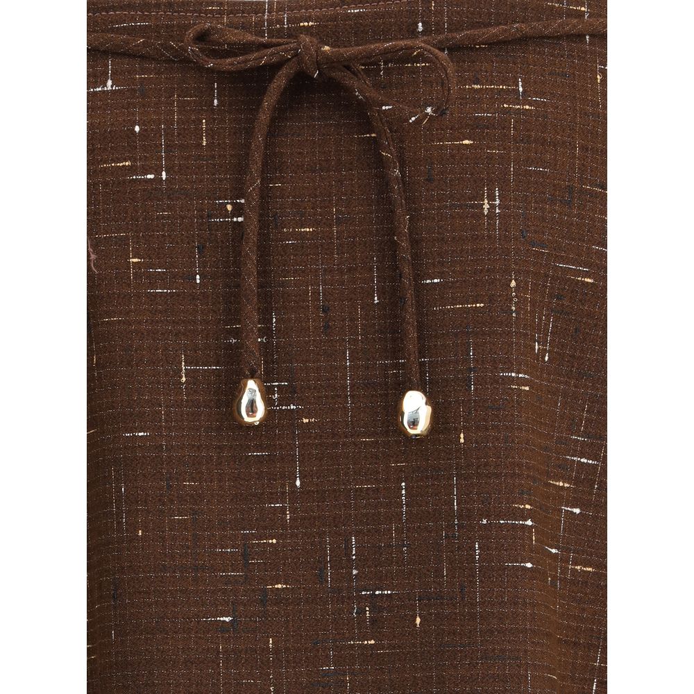 Cotton and wool midi Skirt