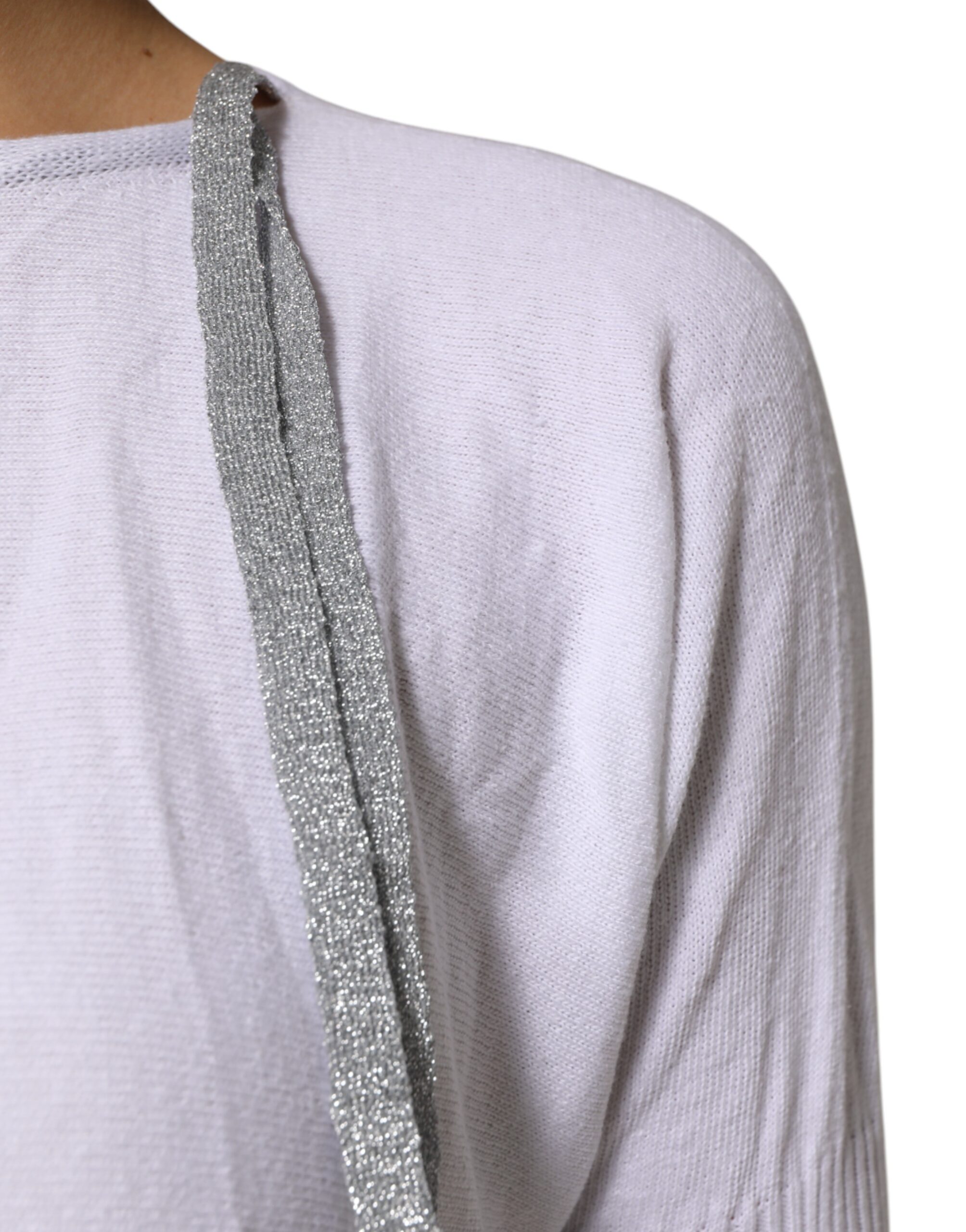 Think Pink White Cotton Short Sleeves Round Neck Blouse Top
