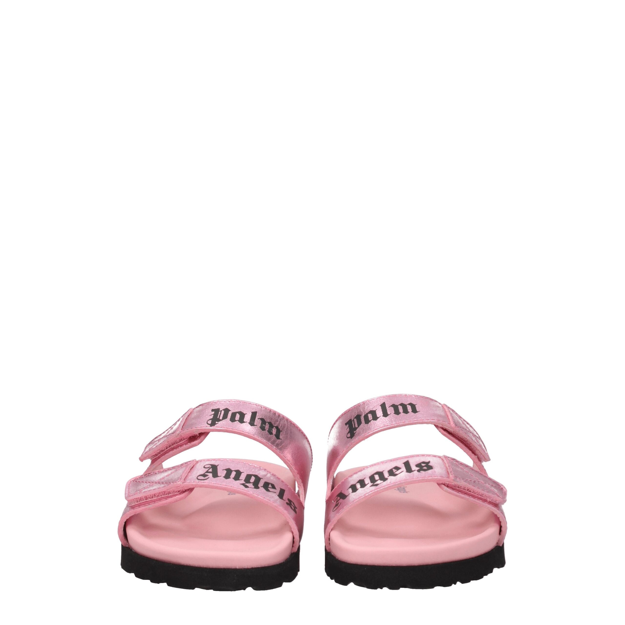 Palm Angels Pink Leather Slipper