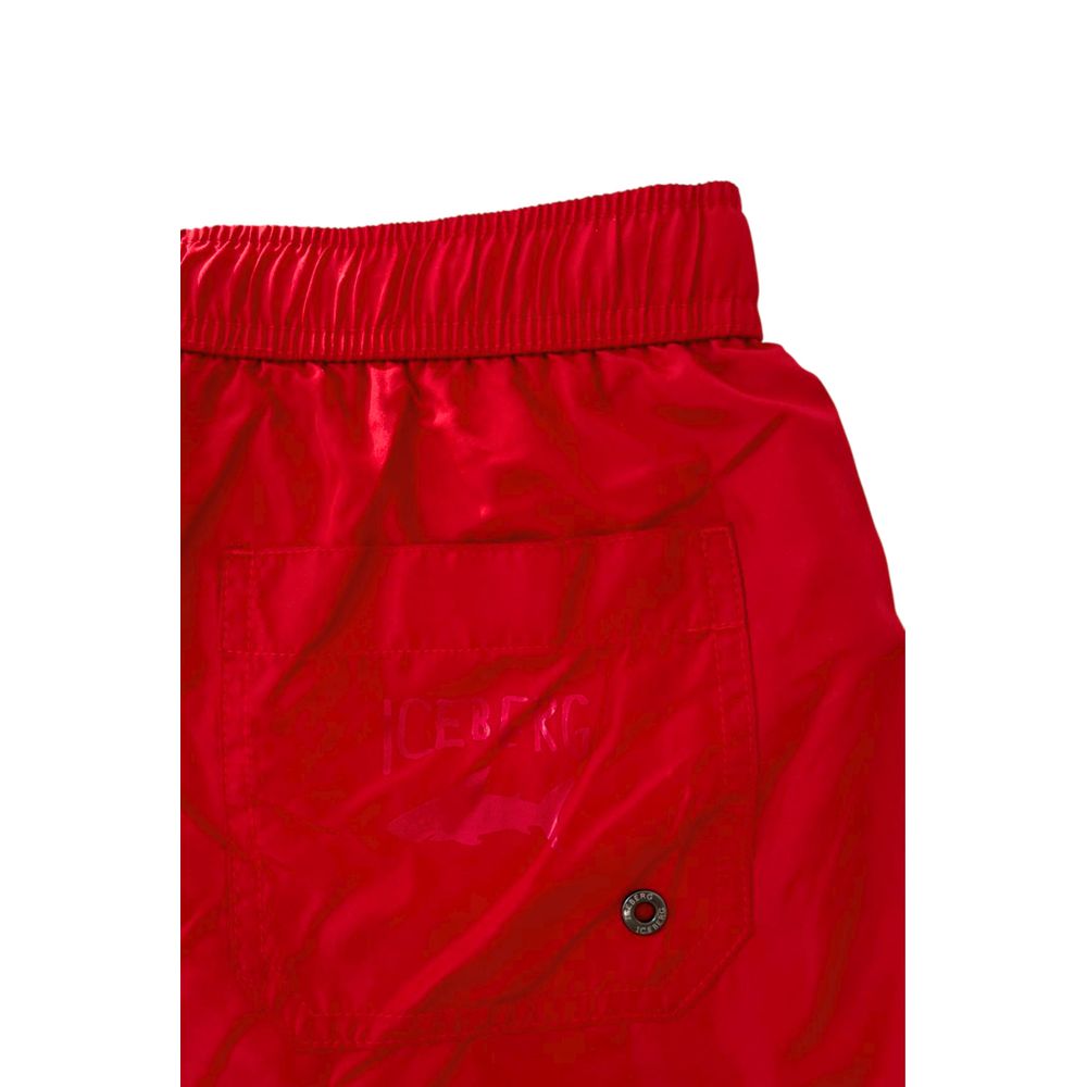 ICEBERG Red Polyester Men Swim Short