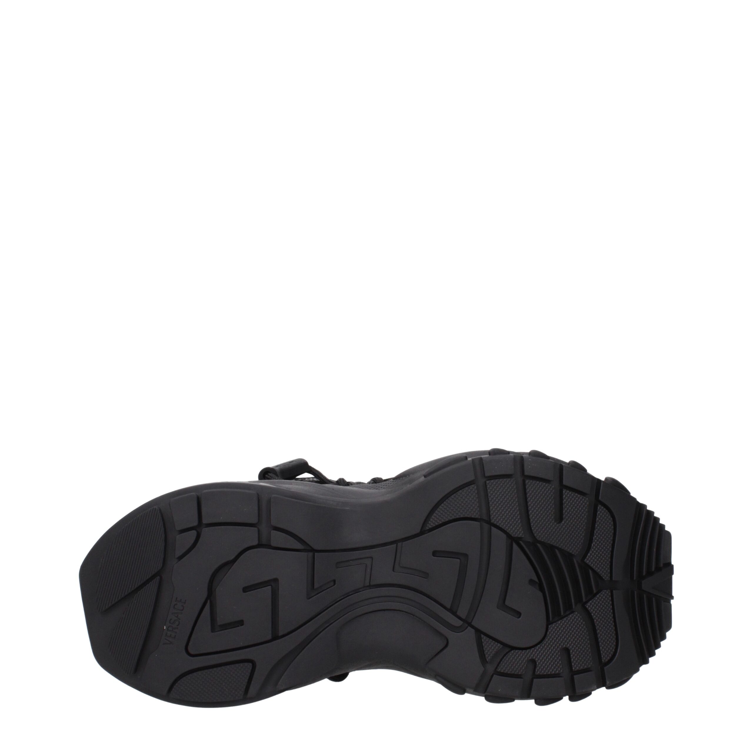 Versace Black Leather Athletic Sneakers
