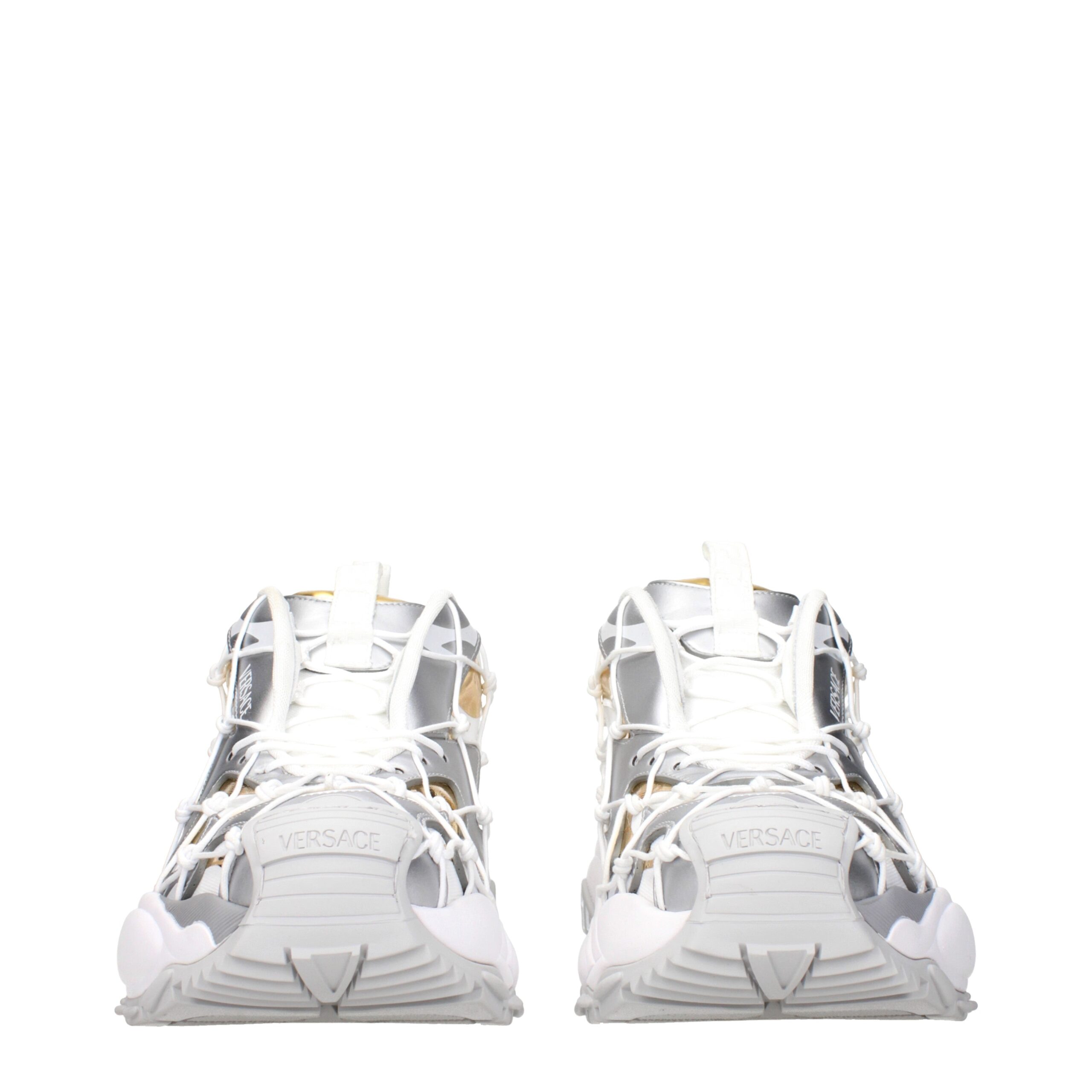Versace White Fabric Athletic Sneakers