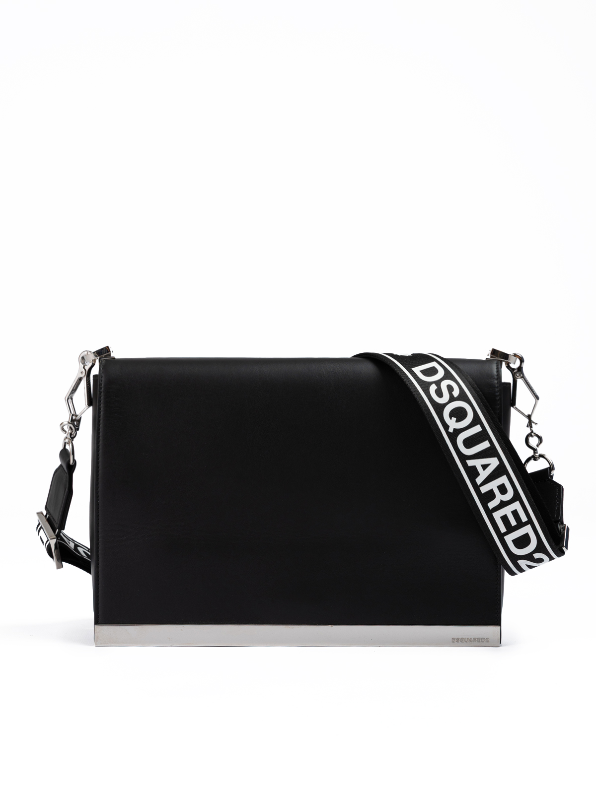 Dsquared2 Black Leather Messenger Bag