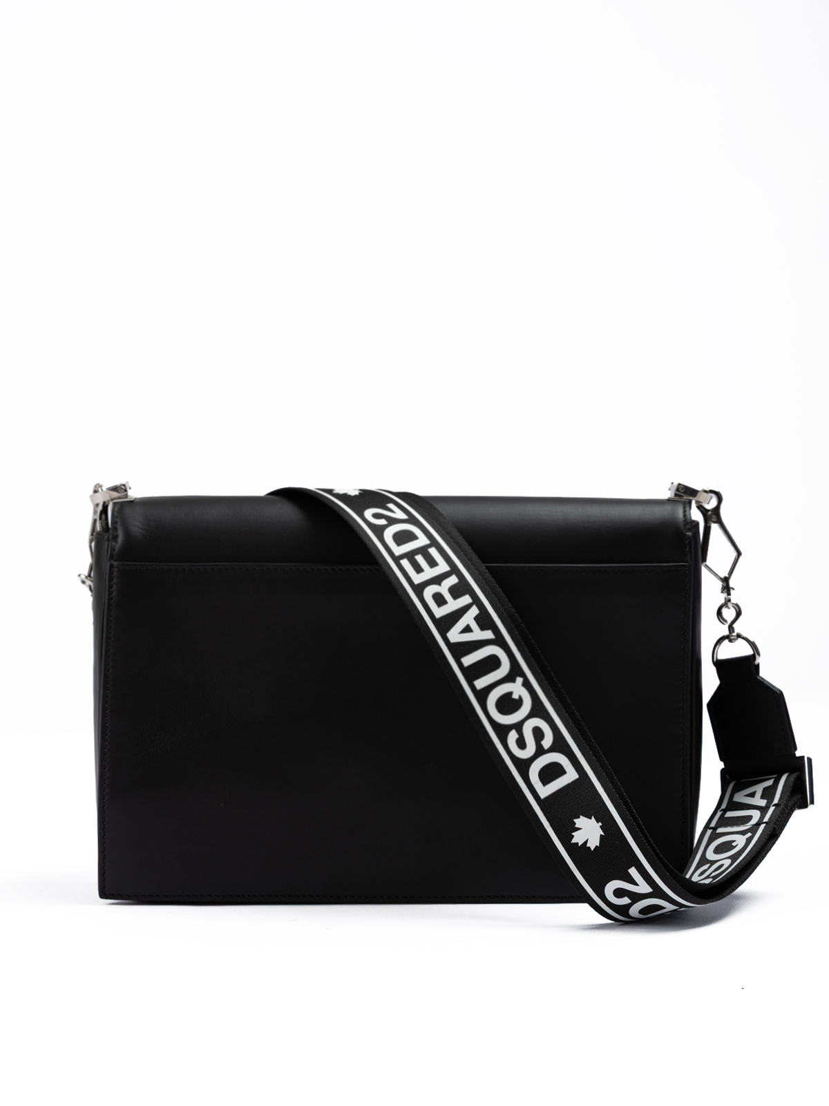 Dsquared2 Black Leather Messenger Bag