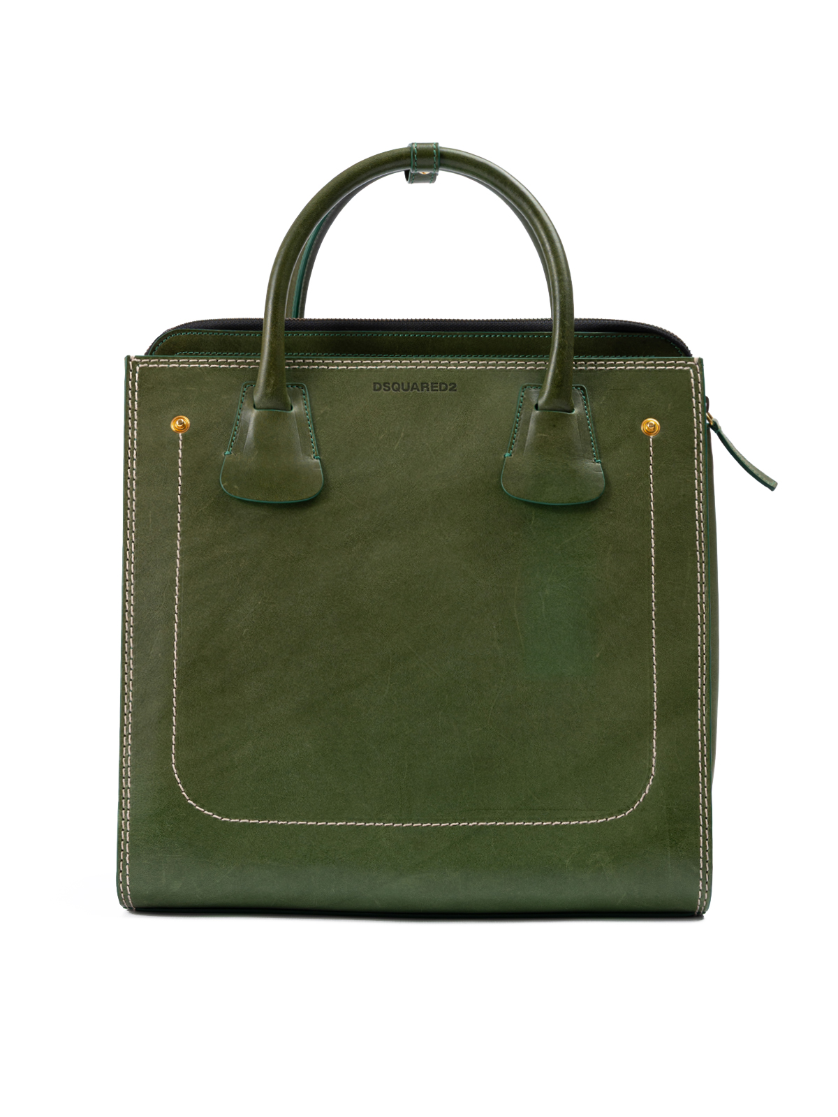 Dsquared2 Green Leather Tote Bag