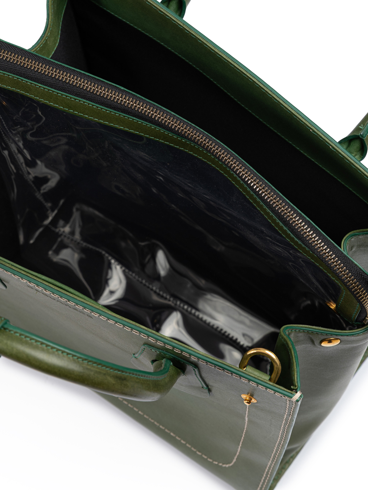 Dsquared2 Green Leather Tote Bag