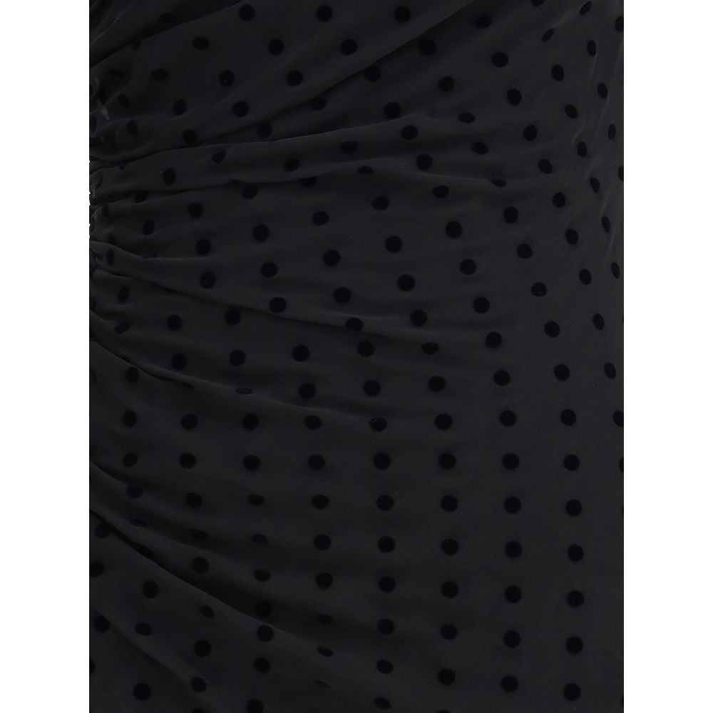 Alessandra Rich Polka-dot one-shoulder Dress