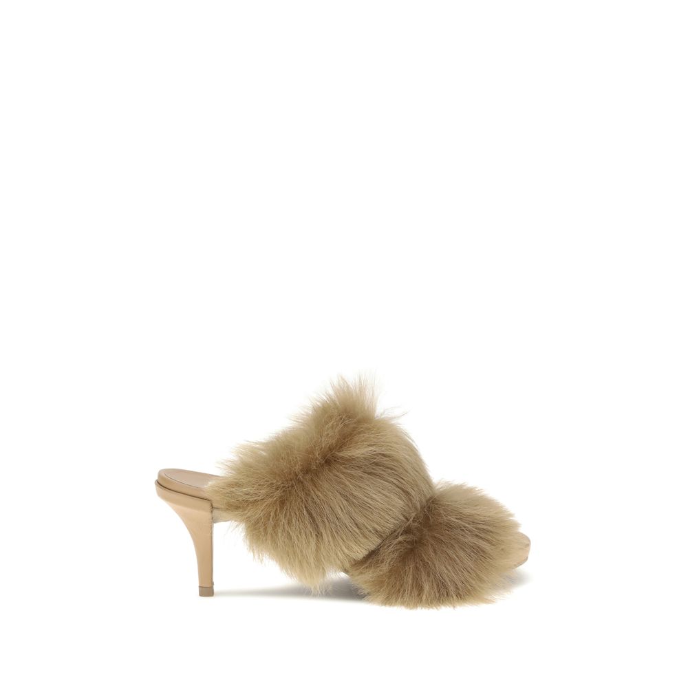 Pedro Garcia Fur-trimmed mules Sandals