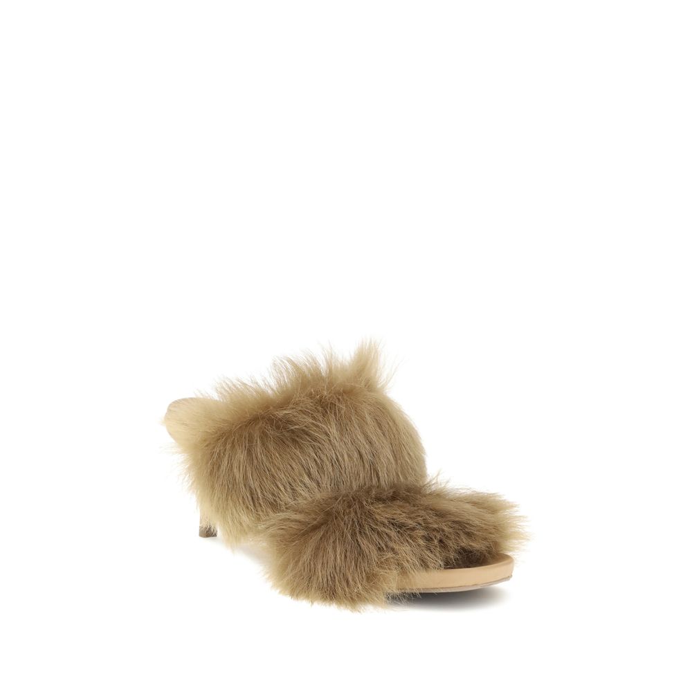 Pedro Garcia Fur-trimmed mules Sandals