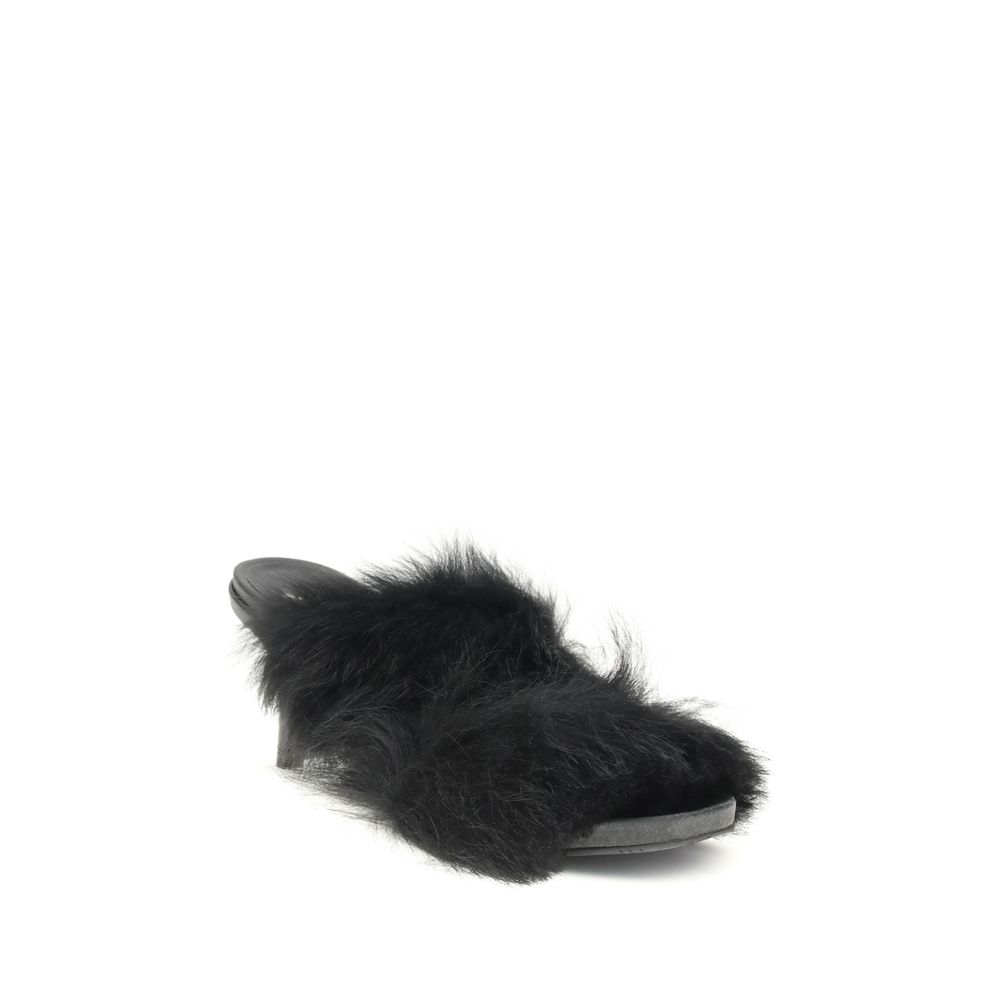 Pedro Garcia Fur-trimmed mules Sandals