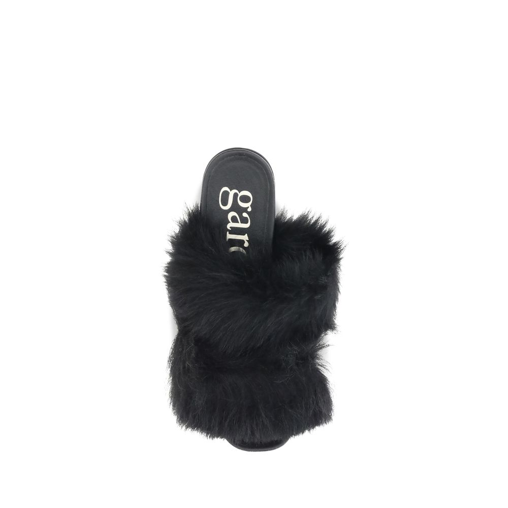 Pedro Garcia Fur-trimmed mules Sandals