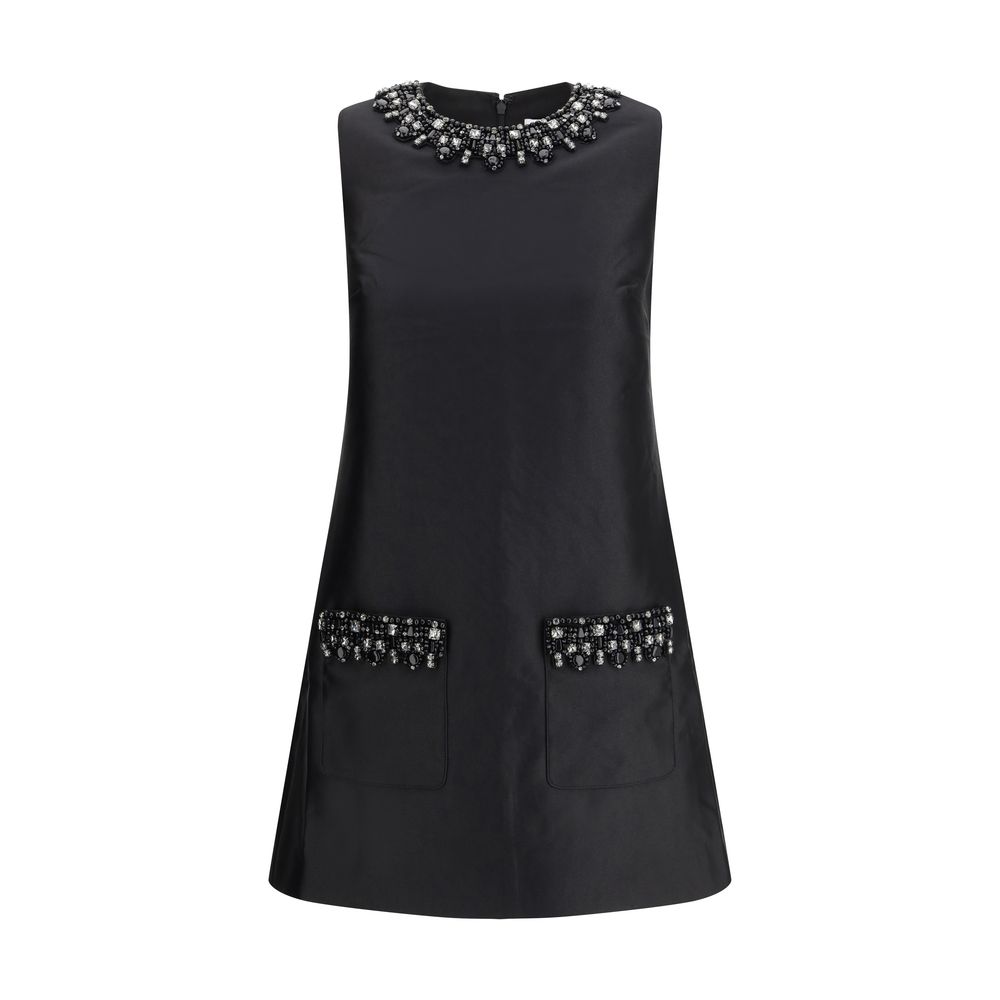 Self-Portrait Taffeta embellished trim short Dress