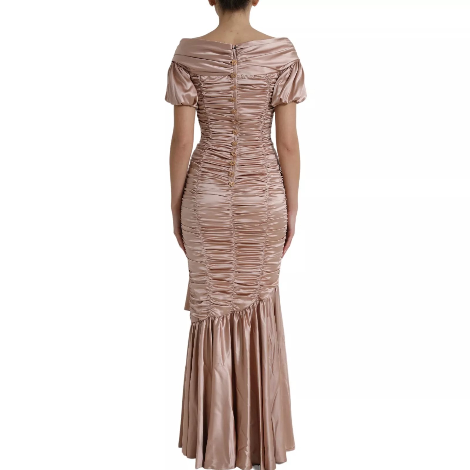 Dolce & Gabbana Pink Silk Stretch Sheath Mermaid Gown Dress