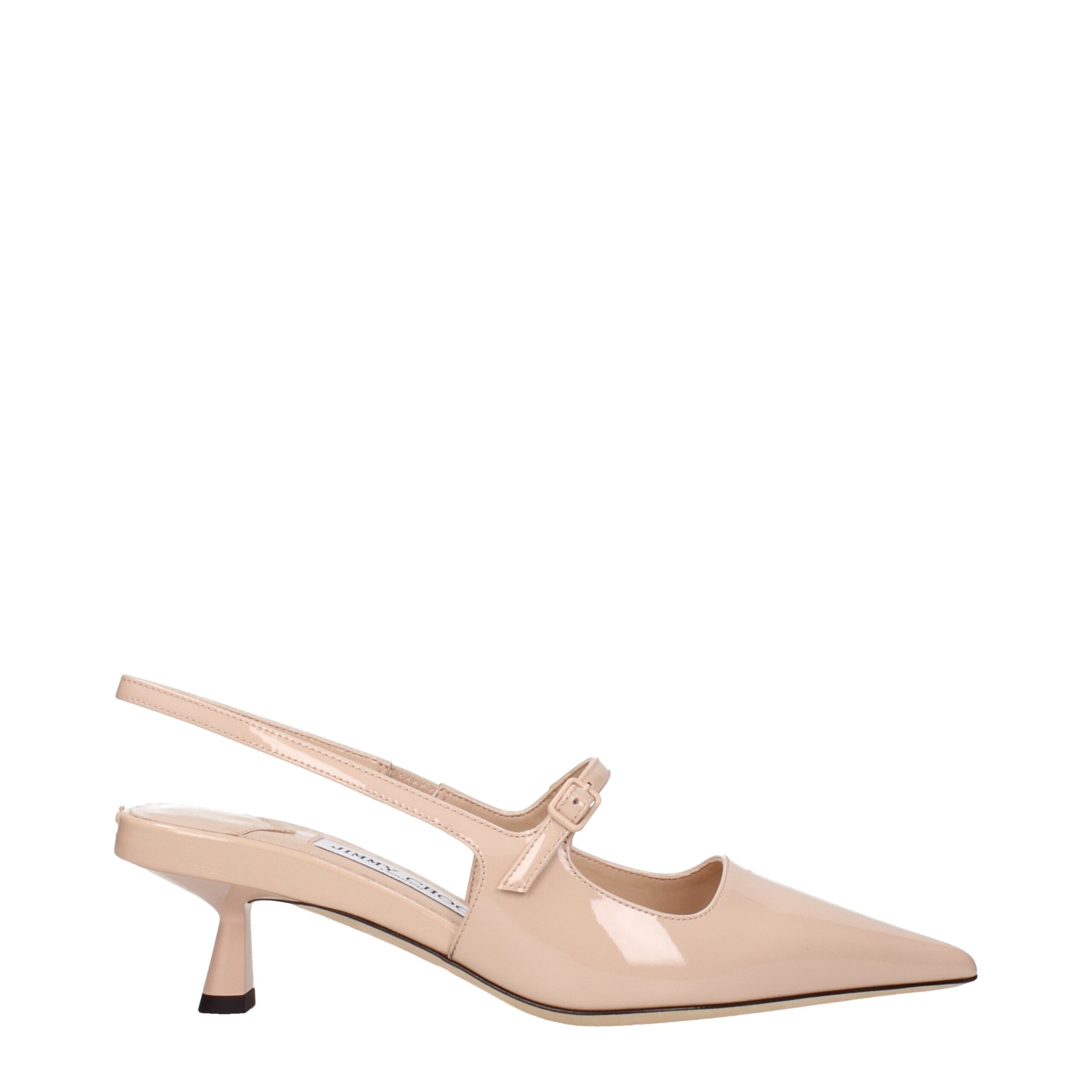 Jimmy Choo Eyewear Pink Leather Mid Heel Pumps