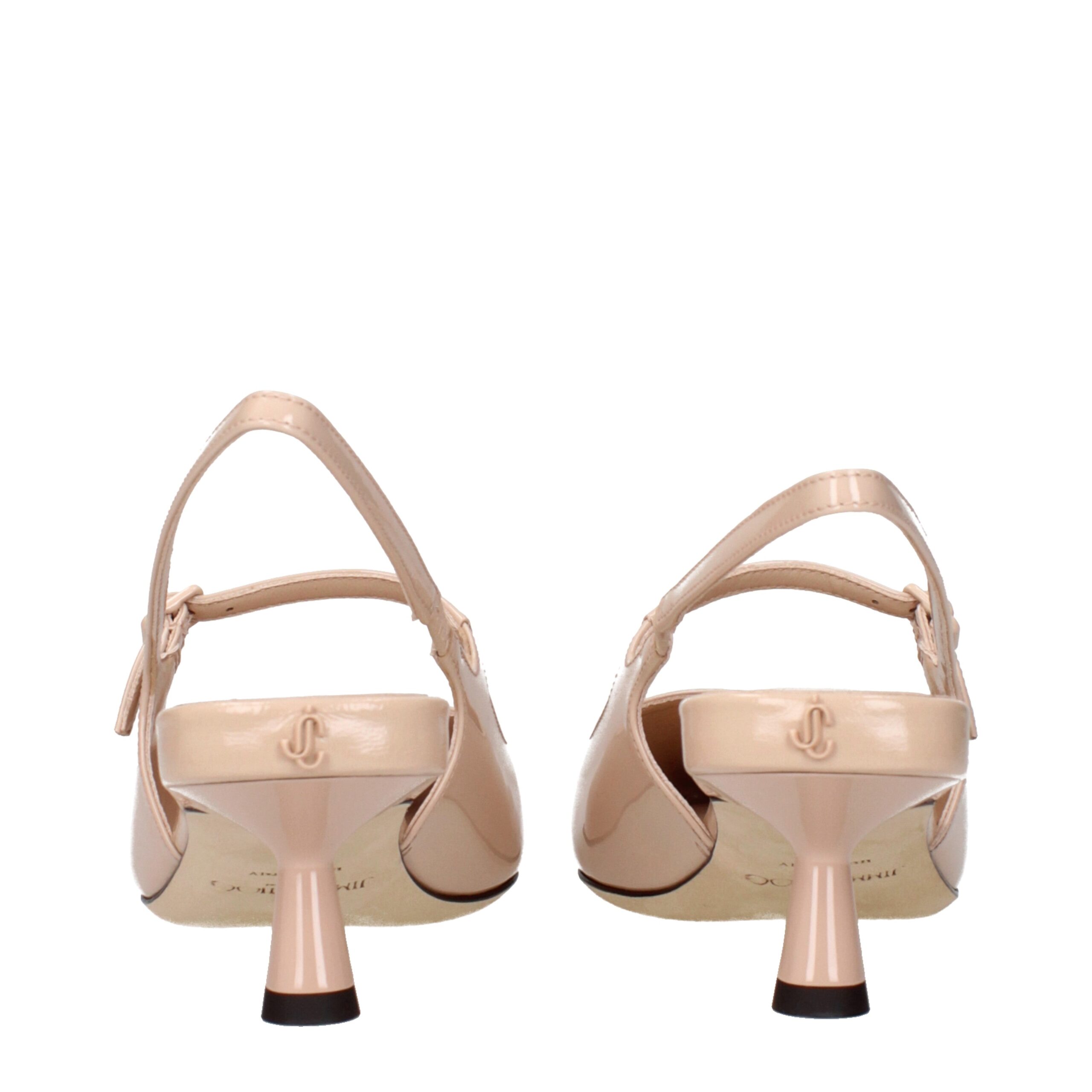 Jimmy Choo Eyewear Pink Leather Mid Heel Pumps