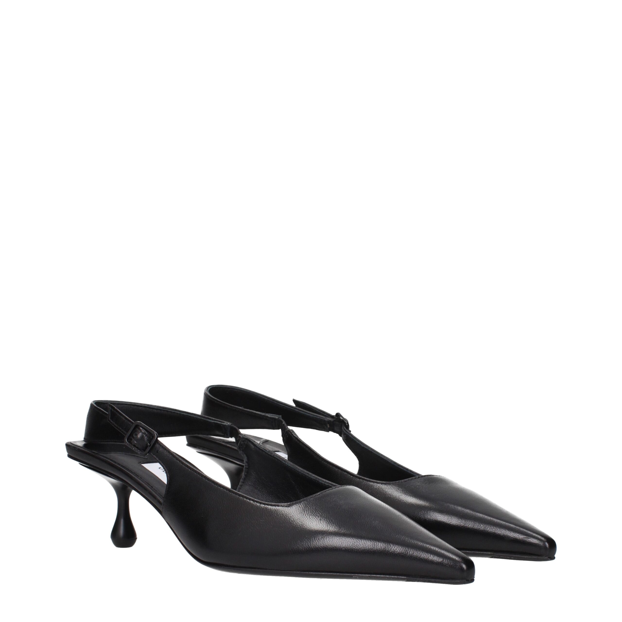 Jimmy Choo Eyewear Black Leather Flat Sandals