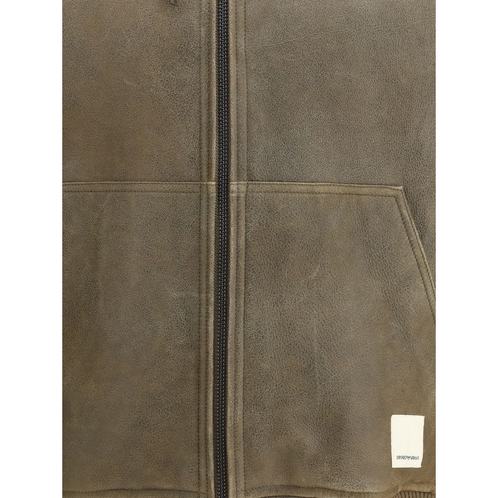 Armani Emporio Leather bomber Jacket