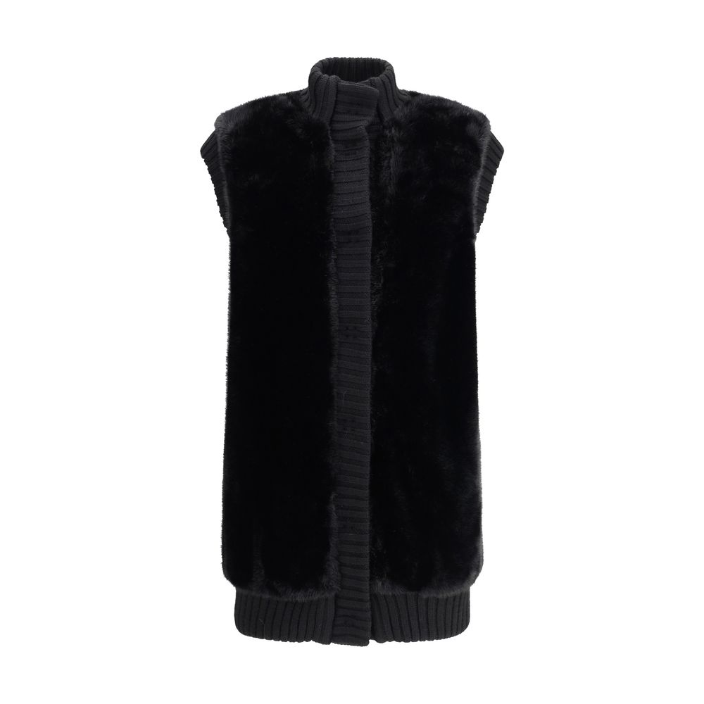 Pinko Long Vest in faux fur